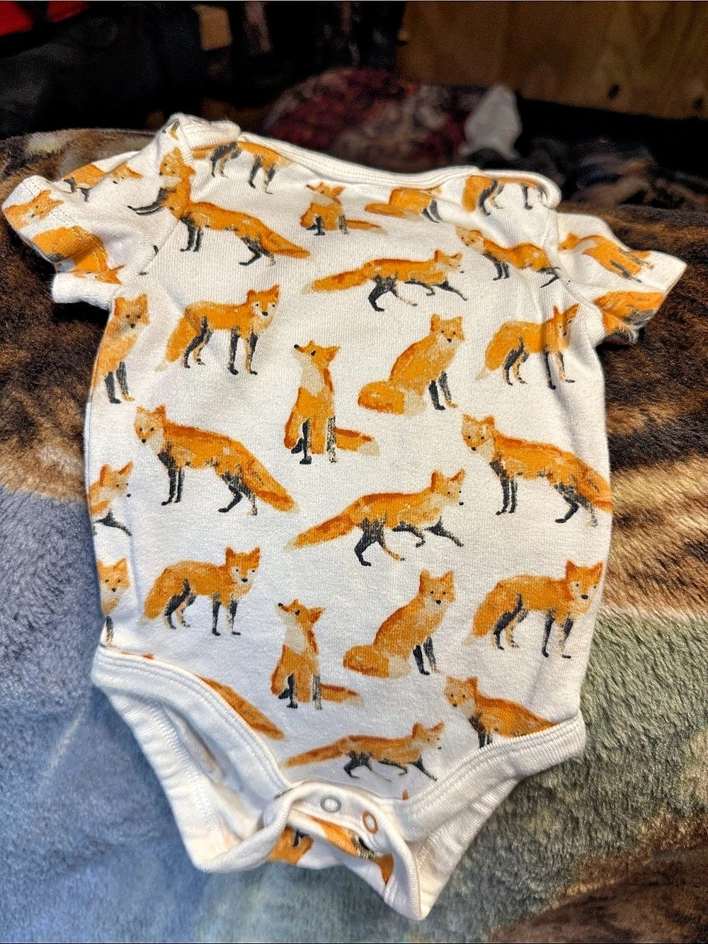 cloud island Fox Print Bodysuit Baby 3M